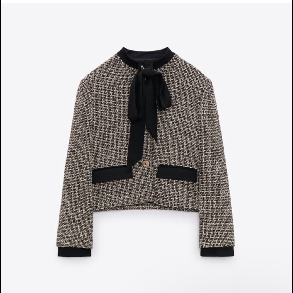 Zara Textured Tweed Blazer